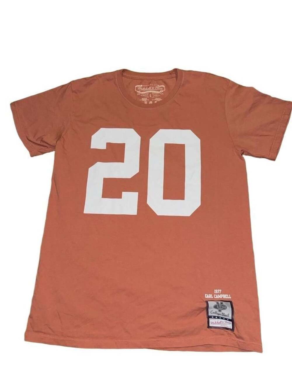 Mitchell & Ness Earl Campbell Texas Longhorns 1977 Size L T-Shirt
